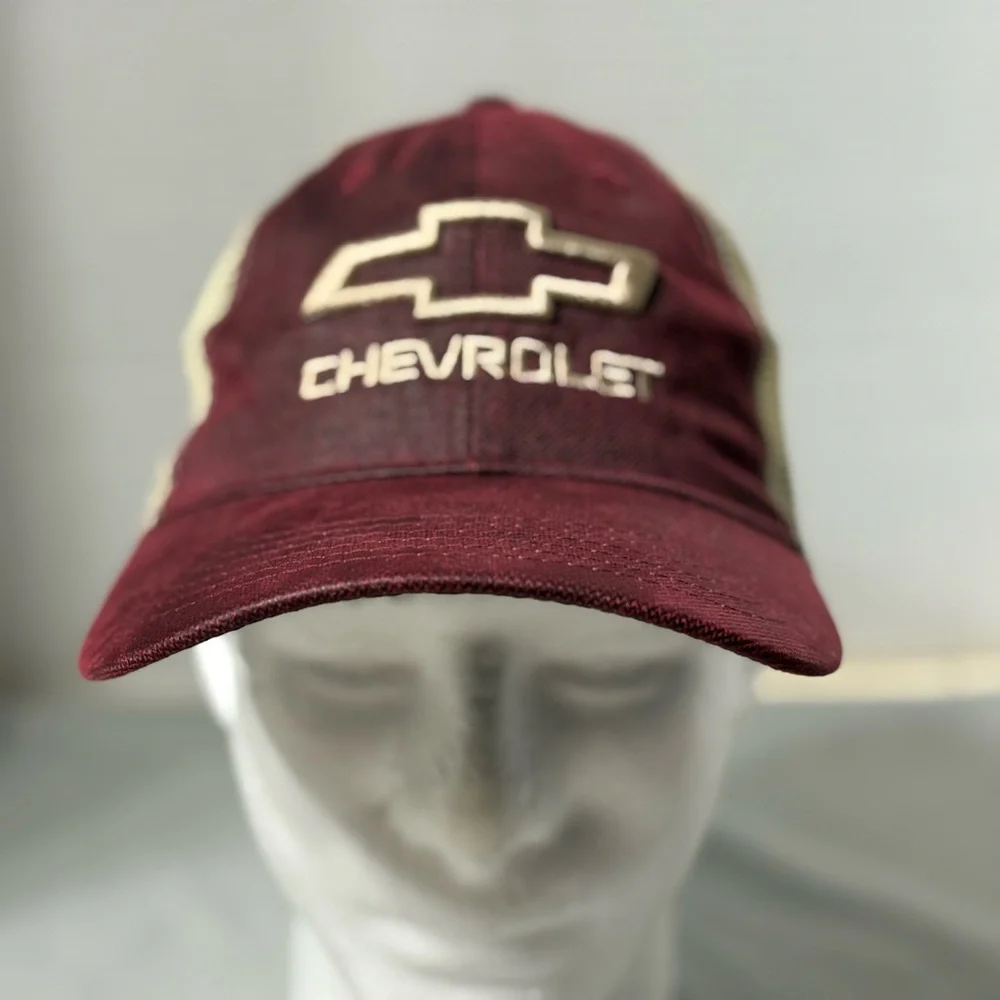 Outdoor Cap Chevrolet Bow tie Weathered Canvas Mesh Trucker Baseball Cap Hat